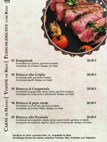 Viandes Bœuf - Fleischgerichte Rind