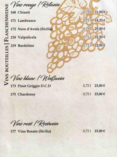 Vins en Bouteille - Flaschenweine