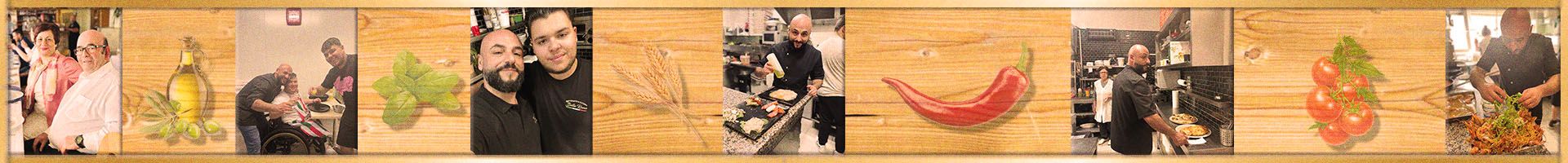 Frise ambiance cuisine et equipe de la Pizzeria Bella Roma a Seltz